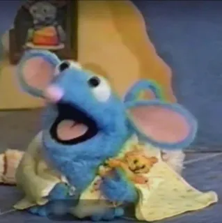 😺 833d0756 Rizzo the Rat มัพเพ็ต, เซซามีสตรีท, หนู, หุ่นเชิด, สีน้ำเงิน telegram sticker