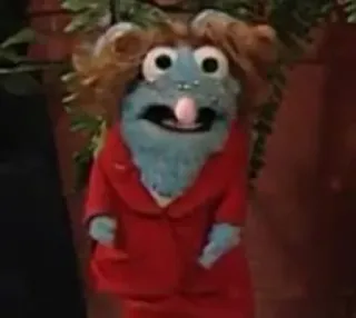 😦 8366ea1d มัพเพ็ต, หุ่นกระบอก, สีน้ำเงิน, ชุดสูท, มีขน telegram sticker