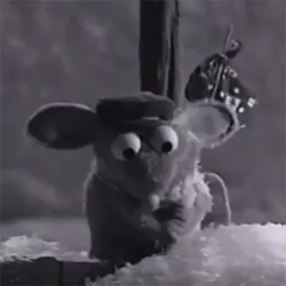 😔 58e5a5a2 tikus, kartun, lucu, hewan, hitam putih telegram sticker