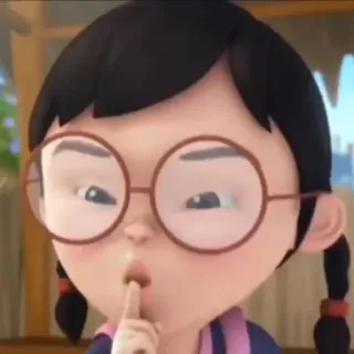 👧 2d110ce9 мультфильм, девочка, тсс, тишина, тихо telegram sticker