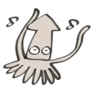 💃 20716e5f Tintenfisch, Cartoon, Tanz, Musik, Lustig, Süß, Meerestier, Tier whatsapp sticker