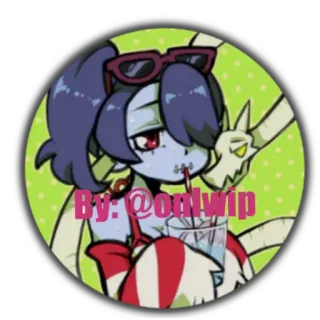 🏴 6fa61c55 By: @oolwip Cartoon, Figur, Digitale Kunst, Porträt, Weiblich, Sonnenbrille, Avatar whatsapp sticker