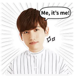 😄 82e04b92 Me, it's me! persona, hombre, dibujo animado, anime, sticker, expresión telegram sticker