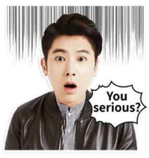 😨 a3b07f16 You serious? impactado, asiático, pregunta, expresión, sorpresa telegram sticker