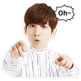 😮 f478441f Oh~ hombre, señalando, expresión, persona, pegatina telegram sticker