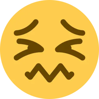 😖 06db602c emoji, face, sad, expression, yellow, confused whatsapp sticker