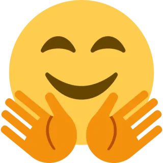 🤗 0c1cf6bb emoji, hug, smile, friendly, yellow, happy whatsapp sticker