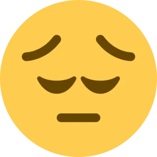 😔 23d6a49e emoji, sad, face, expression, yellow whatsapp sticker