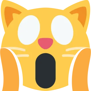 🙀 48582895 cat, emoji, shocked, surprised, meme whatsapp sticker