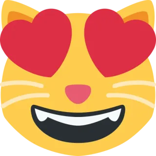 😻 6ba9fdde cat, emoji, love, heart eyes, animal, sticker whatsapp sticker