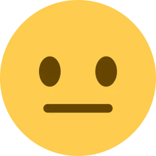 😐 7a6d254e emoji, face, expressionless, neutral, yellow whatsapp sticker