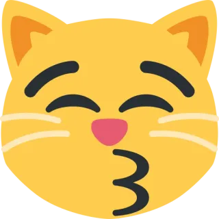 😽 b1230185 cat, emoji, kiss, yellow, animal whatsapp sticker