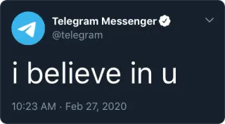 🙏 4dbcb9e0 i believe in u Telegram, Message, Croire, Encouragement, Réseaux sociaux, Twitter telegram sticker