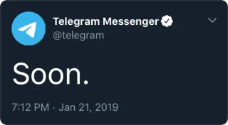 🔜 5854bdcf Soon. telegram, messenger, bientôt, réseaux sociaux, texte telegram sticker