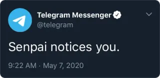 👁 8f2969ae Senpai notices you. telegram, senpai, notice, réseaux sociaux telegram sticker
