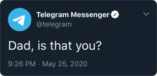 👨 cd0ea2e8 Dad, is that you? Telegram, Papa, Question, Réseaux sociaux, Message telegram sticker