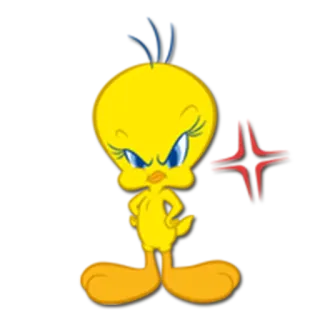 💢 78016107 Tweety Bird cartoon, vogel, Tweety, Warner Bros, personage, boos telegram sticker