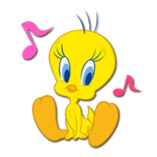 🎵 e0e06114 Tweety Bird Tweety, Cartoon, Warner Bros, Vogel, Geel, Schattig telegram sticker