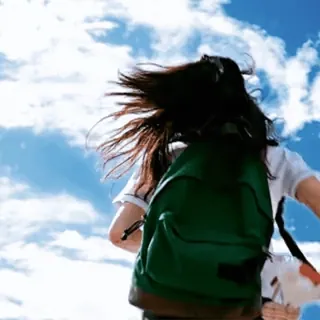 ❤️‍🔥 1115dee6 woman, backpack, sky, clouds, outdoor, person telegram sticker