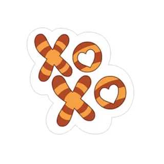 ❤ f65319d5 XO XO xoxo, love, hugs and kisses, heart, cartoon telegram sticker