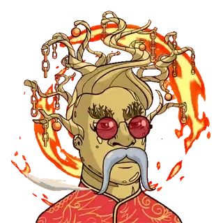 🔥 2b0d6025 Фэнтези, Портрет, Мультфильм, Персонаж, Огонь telegram sticker