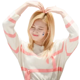 ❤️ f187352b Frau, Herz, Geste, süß, Lächeln, glücklich, Mädchen, blond telegram sticker