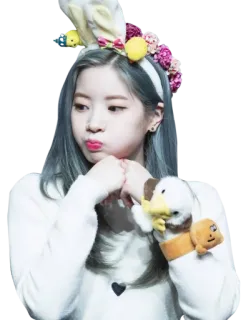 🤢 1c45be97 Dahyun kpop, dahyun, twice, lindo, orejas de conejo, ídolo whatsapp sticker