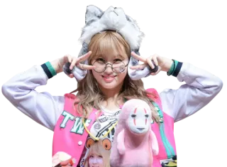 ✌️ 27614f18 TWICE K-pop, grupo de chicas, Twice, música, entretenimiento, celebridad, lindo, gafas, diadema whatsapp sticker