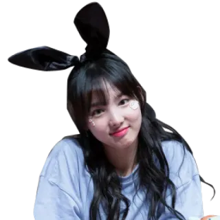 🙃 522907a4 mujer, chica, retrato, orejas de conejo, kpop, lindo whatsapp sticker