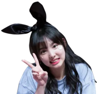 ✌️ 9537ce25 mujer, paz, chica, persona, lindo, selfi whatsapp sticker