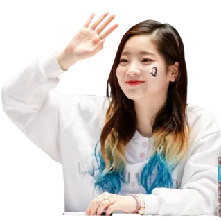 👋 b16c66c1 mujer, chica, sonriendo, saludando, retrato, coreana whatsapp sticker