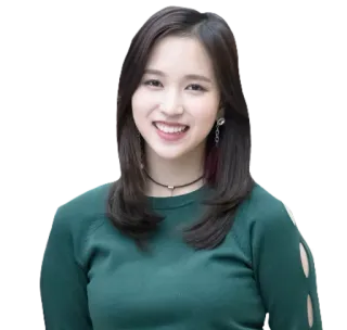 😀 db432c43 mujer, retrato, sonrisa, suéter verde, persona whatsapp sticker