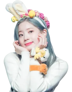 🤗 df44bb99 mujer, lindo, orejas de conejo, pollito, pascua, celebración whatsapp sticker