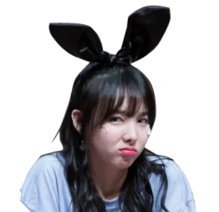 😬 f3efe9ef mujer, orejas de conejo, persona, retrato, lindo, sticker whatsapp sticker