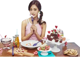 🎂 3b8ec254 여자, 음식, 디저트, 케이크, 마카롱, 쿠키, 먹다 telegram sticker