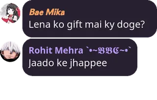 🐳 767a6baa Lena ko gift mai ky doge?
Jaado ke jhappee whatsapp sticker