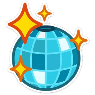 ⭐ 052f8d06 globe, planet, dunia, berkilau, bercahaya, bola disko telegram sticker