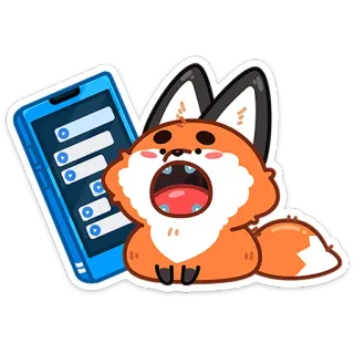 ⭐ 524f5ea7 rubah, binatang, kartun, stiker, pesan, telepon, obrolan, imut telegram sticker