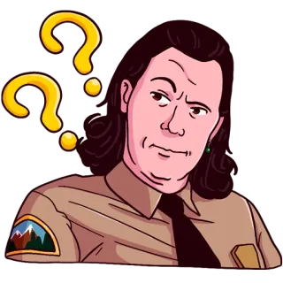 ❓ fa9e83e7 คำถาม, คน, เจ้าหน้าที่พิทักษ์ป่า, อยากรู้อยากเห็น, สับสน whatsapp sticker