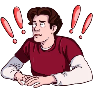 ‼ fd19e203 ประหลาดใจ, ตกใจ, สีหน้า, การ์ตูน, ผู้ชาย, อารมณ์ whatsapp sticker