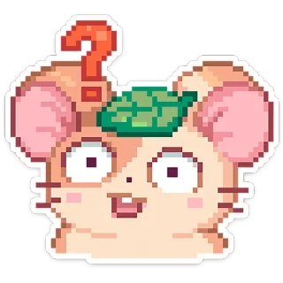 😳 24d6dec4 topo, cartone animato, animale, pixel art, punto interrogativo, carino, kawaii telegram sticker