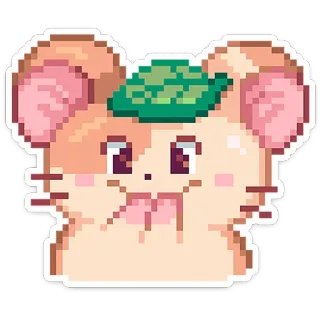🐹 6d829ec8 topo, pixel art, carino, animale, kawaii, adesivo telegram sticker