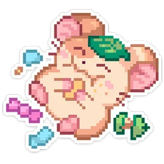 🐹 846e1d6e criceto, pixel art, carino, animale, adesivo telegram sticker