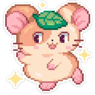 😏 863a7c7e criceto, carino, animale, pixel art, kawaii, animale domestico, cartone animato, adesivo telegram sticker