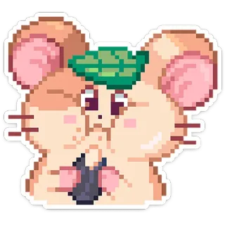 🐹 953cf8bc criceto, carino, animale, pixel art, sticker, arte digitale, roditore telegram sticker