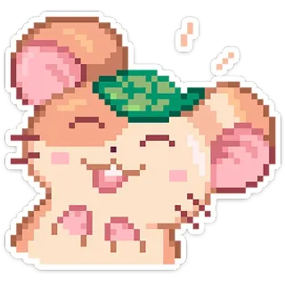 🐹 9aa3a0ab criceto, carino, animale, pixel art, kawaii, chibi, animale domestico telegram sticker