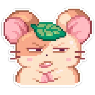 🐹 a5daa159 Pixel art, Criceto, Meme, Cartone animato, Carino, Foglia telegram sticker
