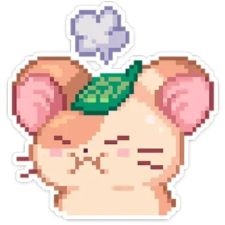 😮‍💨 0dc495b0 hamster, binatang, imut, kawaii, pixel art, kelelahan, mengantuk, chibi telegram sticker