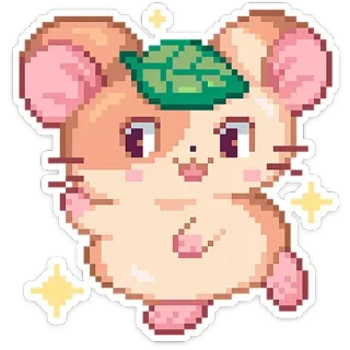 👋 5a266656 hamster, imut, binatang, pixel art, kawaii, stiker telegram sticker