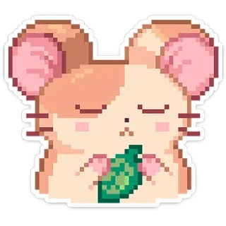 😔 6b3690bf hamster, lucu, binatang, pixel art, stiker, binatang pengerat telegram sticker